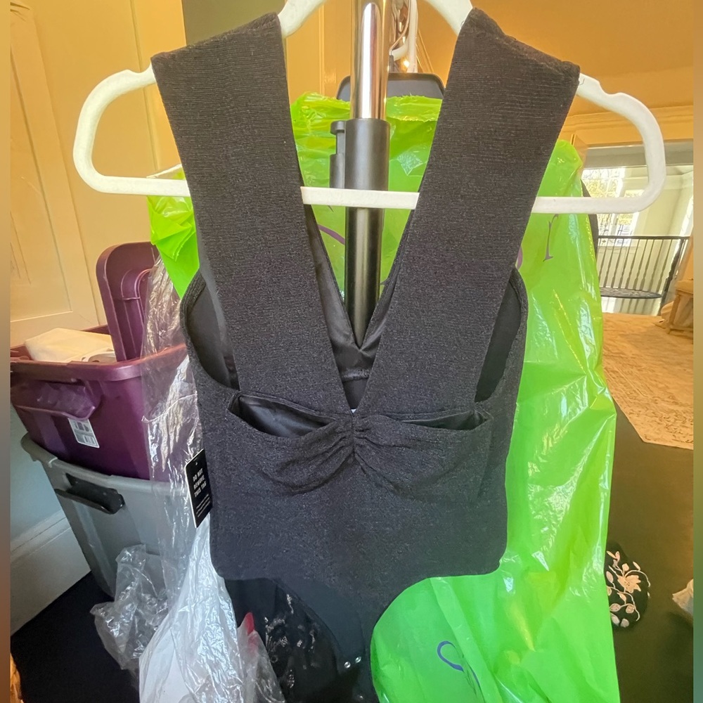 Express Shimmer bodysuit with bow back